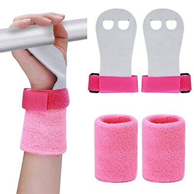 #ad 2 Gymnastics Grips Wristbands Sets for Girls Youth Kids Pink Gymnastic Hand