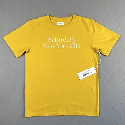 #ad NWT Saturdays NYC Miller Standard Goldenrod Short Sleeve Printed Shirt Men’s S