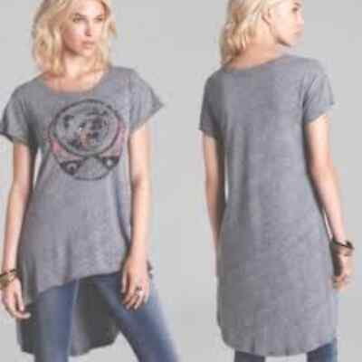#ad Free People We The Free In My Dreams Gray Tunic Tee Size Small