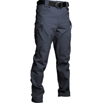 #ad Men#x27;s Flex Tactical Pants Lightweight Hiking Casual Cargo Pants Multi Pockets