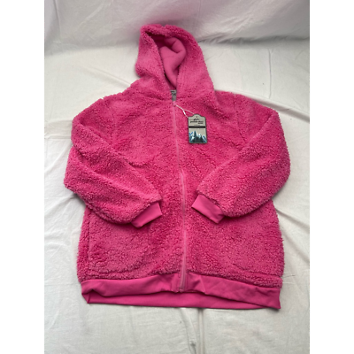 #ad Jackson Hole Womens Hooded Fleece Sherpa Jacket Pink Pockets Plus 3XL New
