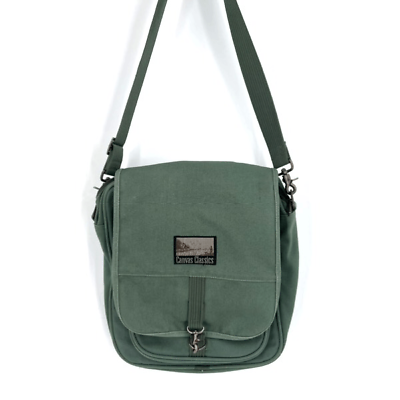 #ad Canvas Classic Unisex Green Canvas Crossbody Shoulder Satchel Messenger Bag