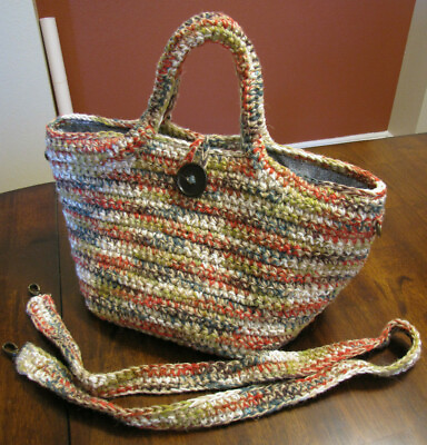 #ad Handmade Tote Bag Crochet Handbag Women Cotton and Jute Shoulder bag Summer Tone