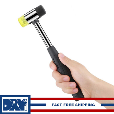 #ad 2 Way 25mm Mini Small Rubber And Nylon Head Face Mallet Hammer Handle Shaft