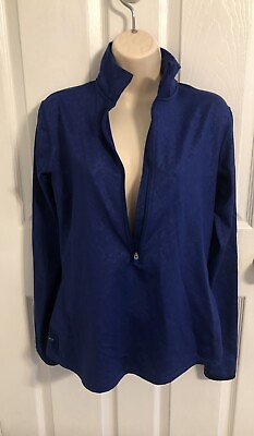 #ad Nike Pro dry Fit Women’s Pullover Large 1 2 Zip Snakeskin Blue