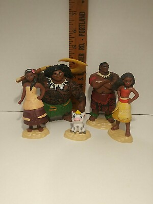 #ad Lightly Loved Disney#x27;s Moana Island Figurine Set of 5 Maui Moana