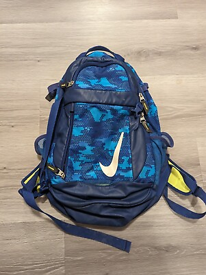 #ad Nike Baseball Sports Backpack Blue White Swoosh Bag Gym Vapor School BSBL