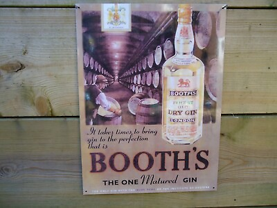 #ad Booths Gin Metal Sign Picture Vintage Style Plaque Whisky Beer Pub Bar whiskey