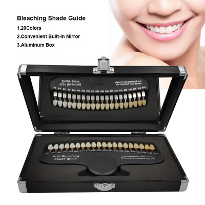 #ad 20 Colors Teeth Whitening 3D Shade Guide Bleaching Shade Chart With Mirror
