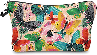 #ad Cosmetic Bags for Women Small Colorful Butterfly Makeup Bag for Purse Travel Toi