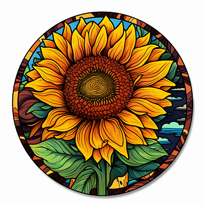 #ad Sunflower Closeup Embroidered Applique Patch Flower Badge Nature Iron on