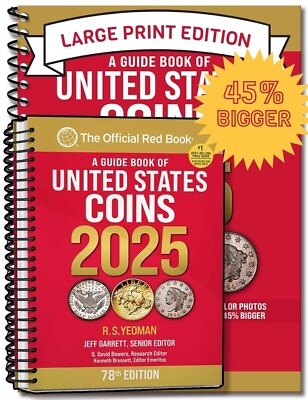 #ad A Guide Book of United States Coins quot;Red Bookquot; 2025 Large Print