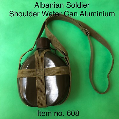Albanian Soldier Shoulder Water Can Aluminum $50.00