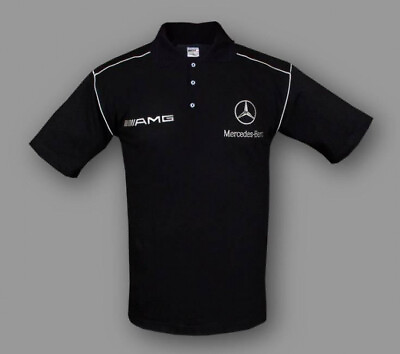 #ad Mens Mercedes Benz AMG Racing Polo Shirt T Shirt Apparel Embroidered