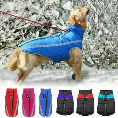 #ad Warm Winter Dog Coat Clothes Waterproof Dog Padded Fleece Pet Vest Jacket 9 Size