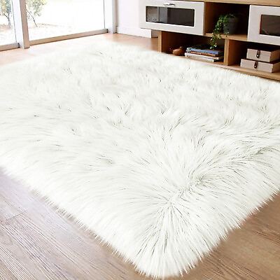 #ad Large Carpet Faux Fur Sheepskin Area Rug Furry Rugs for Bedroom Living room Rugs