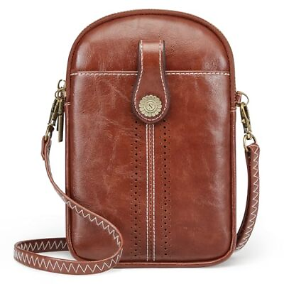 #ad Small Crossbody Bags for Women Trendy RFID Blocking Cell Phone Dark Brown
