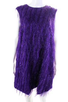 #ad Borsa Donna Womens Lumy Fil Coupe Fringe Sleeveless Shift Dress Purple Size IT42