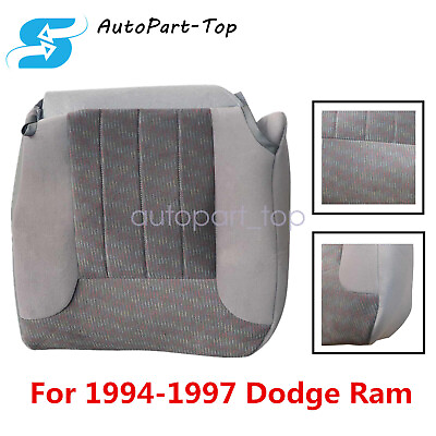 #ad For Dodge Ram 1500 2500 1994 1997 Front Driver Bottom Fabric Seat Cover Gray