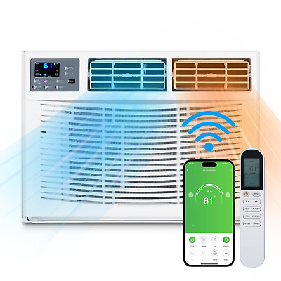 #ad 8000 12000 BTU Window Air Conditioner with Heat WIFI AC Unit amp; Heater Combo