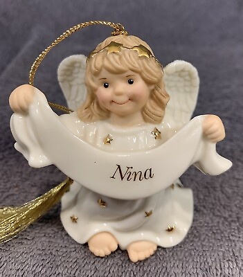 #ad Lenox Christmas Gift Ornament quot;An Angel All My Ownquot; Personalized Banner NINA