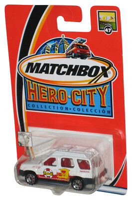 #ad Matchbox Hero City 2002 Nissan Xterra White Patrol Toy Car #47
