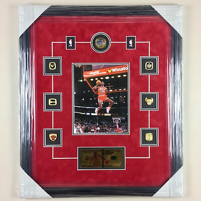 #ad Michael Jordan Memorabilia Framed Chicago Bulls Rings