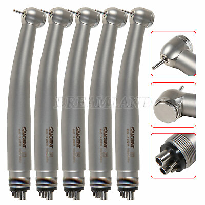 #ad 5* Dental Triple Spray High Speed Handpiece Turbine 4 Hole Stainless Steel