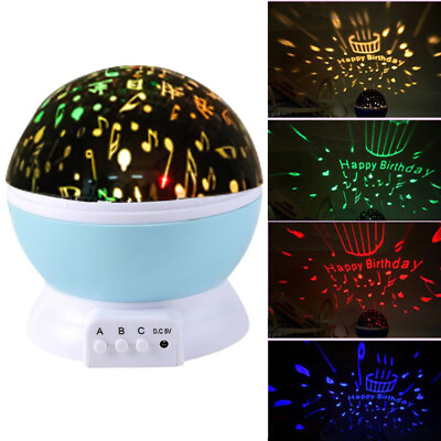 #ad Romantic Birthday Atmosphere Light 360° LED Starry Projector Night Lamp DC 5V