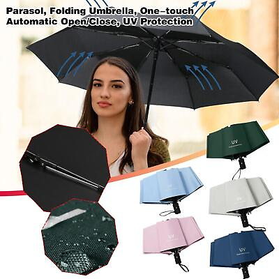 #ad Portable Auto Anti UV Umbrella 3 Folding Sun Rain Protection Windproof G1F0