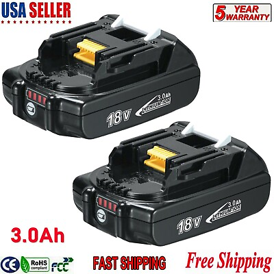 #ad 2PACK 3.0Ah For Makita BL1815 BL1820 BL1830 18V LXT Lithium Ion Cordless Battery