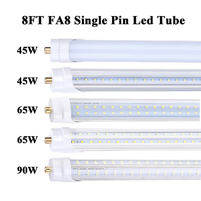#ad T8 8FT Led Tube Light Bulbs FA8 Single Pin 45W 65W 90W 8 Foot Led Shop Lights