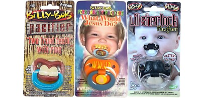 #ad 3 Pack Funny Baby Toddler Orthodontic Pacifiers Gift Set