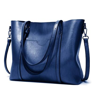#ad Womens Leather Purses and Handbags Top Handle Satchel Bags Tote Bags Deep Blue