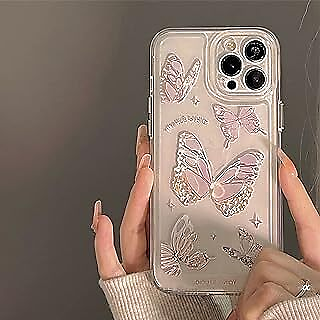 #ad Clear Purple Butterfly Cute Transparent Phone Case for iPhone 15 Pro Max 6.7quot; Ca