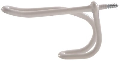 #ad 852897 Wire Coat and Hat Hook White Vinyl 2 Pack