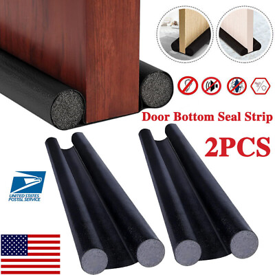 #ad 2 Pack Door Bottom Seal Strip Stopper Under Door Guard Stopper Soundproof Strips
