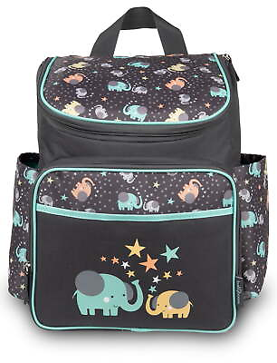 #ad Baby Boom Elephant Print Top Zip Back Pack Unisex Diaper Bag