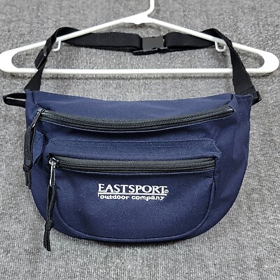 #ad Eastsport Outdoor Company Fanny Pack Mens Blue Waist Hip Carry All Zipper Pouch