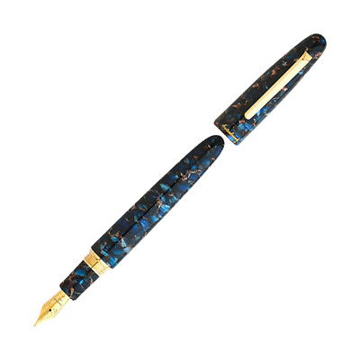 #ad Esterbrook Estie Oversize Fountain Pen in Nouveau Blue w Gold Trim Extra Fiine