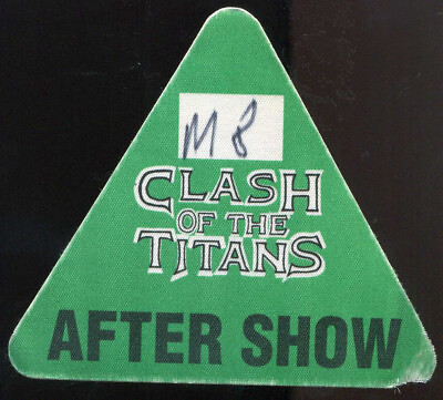 #ad 1991 Clash Titans Anthrax Slayer Alice Chains Megadeth Backstage Pass After Show
