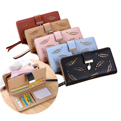 Women Wallet PU Leather Clutch Case Zipper Long Credit Card Holder Purse Handbag $11.99