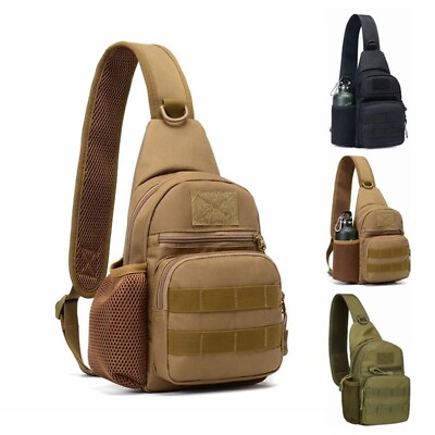#ad Men Backpack Tactical Sling Bag Chest Shoulder Fanny Pack Cross Body Molle Pouch