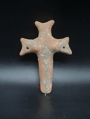 #ad Ceramic Figurine Cross Ornament. Trypillia Culture 5400 and 2750 BC