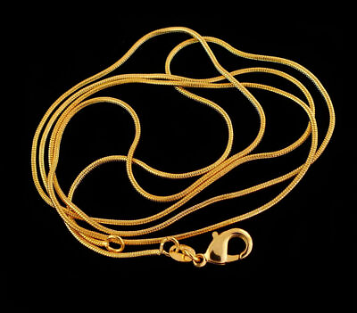#ad Wholesale 10pcs 20pcs Gold Plated 1mm Snake Chain Necklace 16 30quot;