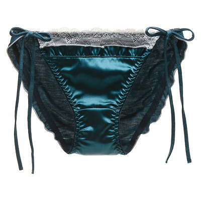#ad Ruffle Underwear Womens Spaghetti Bikinis Satin Side Tie Panty Panties Knickers