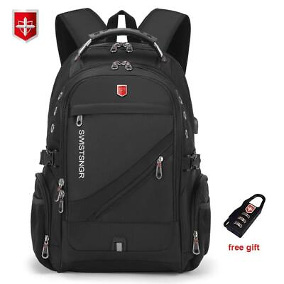 #ad Oxford Swiss Laptop Unisex Backpack 17quot; Waterproof Charging Travel Backpack Usb