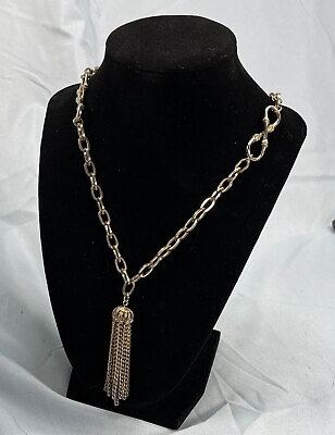 #ad Vintage Goldtone Chain Long Length Chunky Necklace 28 inches