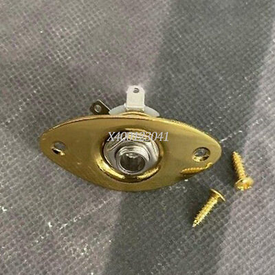 #ad Gold Oval Jack Plate Input Output For Telecaster Les Paul TL LP Electric Guitar
