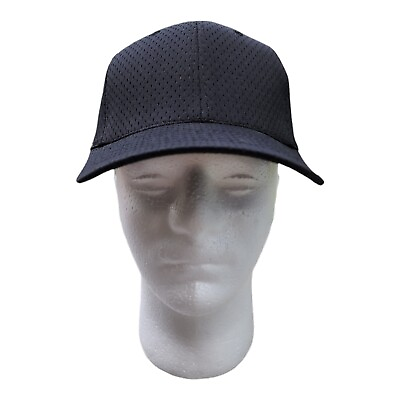 #ad Black Ultra Fit Flex FittingBaseball Black Cap Hat By Magic Headwear Sm Med NEW